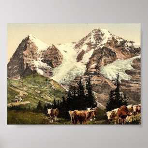 Wengern, Monch and Eiger, Bernese Oberland, Switze Poster