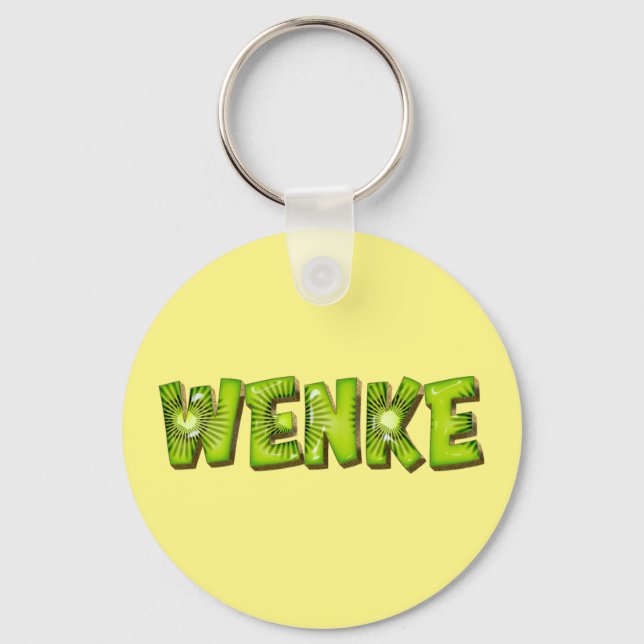 Wenke Name Kiwi Design Key Fans Key Ring (Front)