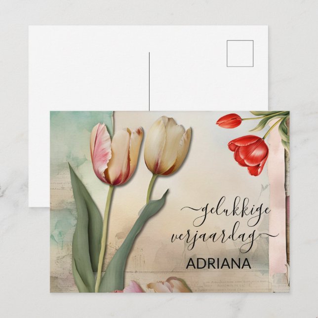 wenskaart voor gelukkige verjaardag birthday cards (Front/Back)