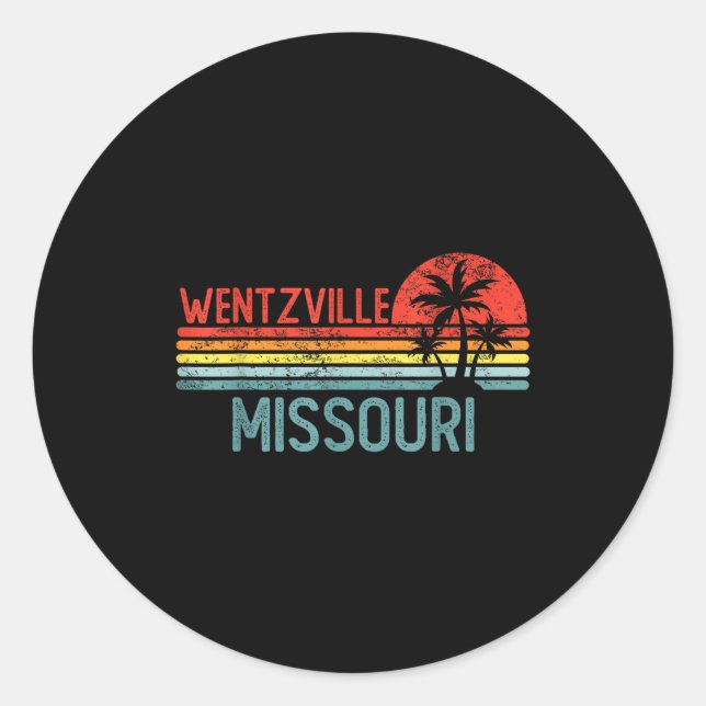 Wentzville Missouri Funny Usa City Trip Home Roots Classic Round Sticker (Front)