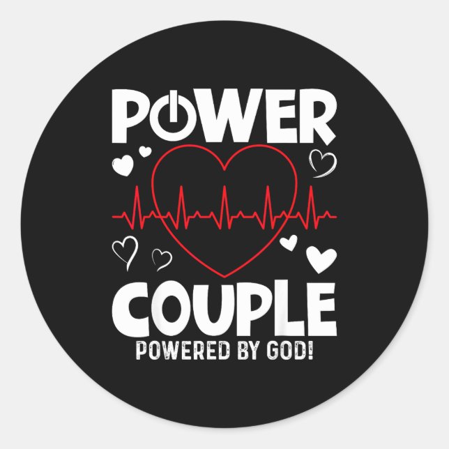 Wer Couple Christian Couples Matching Valentines D Classic Round Sticker (Front)