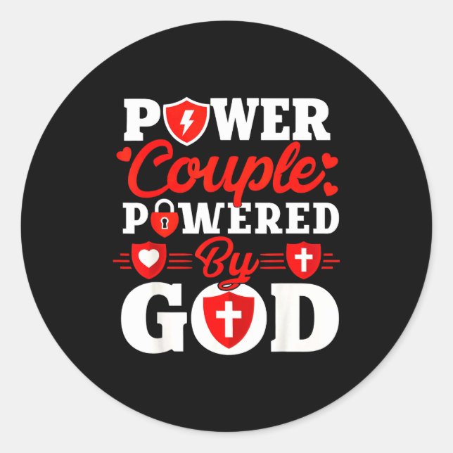 Wer Couple Wered By God Christian Couples Matching Classic Round Sticker (Front)