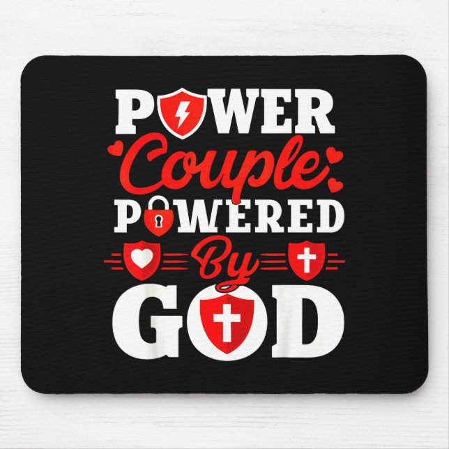 Wer Couple Wered By God Christian Couples Matching Mouse Mat (Front)