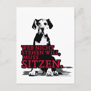 Wer nicht stehen will Doggenwelpe Postcard