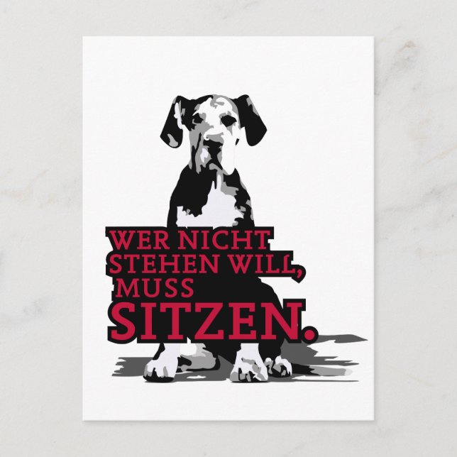 Wer nicht stehen will Doggenwelpe Postcard (Front)