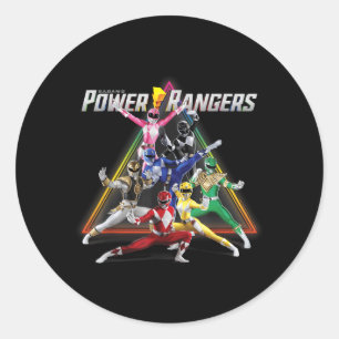 wer Rangers Rainbow Pyramid Retro Action rtrait Classic Round Sticker