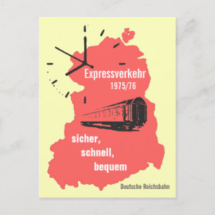 Werbedesign Reiseverkehr Deutsche Reichsbahn DDR Postcard