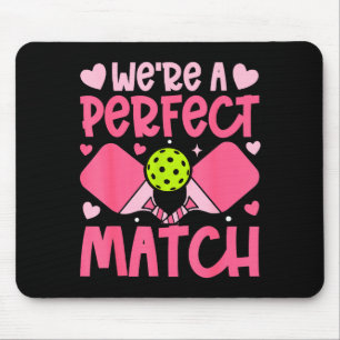 We're A Match Ckleball Couple Paddle Hearts Valent Mouse Mat