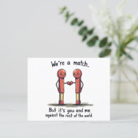 We're a Match: Cute Matchstick Love Pun  |