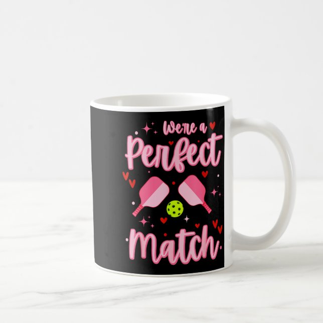 We're A Perfect Match Funny Ckleball Valentines Da Coffee Mug (Right)
