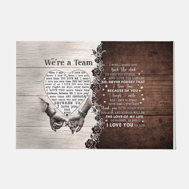 We're A Team Doormat, Lovely Quotes Doormat (Front)