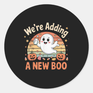 Were Adding A New Boo Ghost Halloween Pregnant Ann Classic Round Sticker