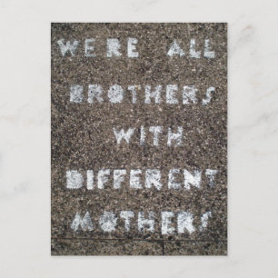We're All Brothers With Different Mothers Postcard