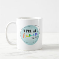 We're All Human Here rainbow logo