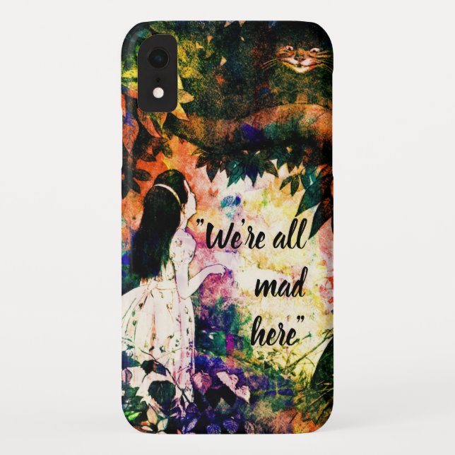 We're All Mad Here Alice in Wonderland Case-Mate iPhone Case (Back)