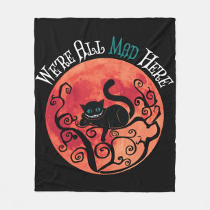 We're All Mad Here - Cheshire Cat Full Moon Fleece Blanket
