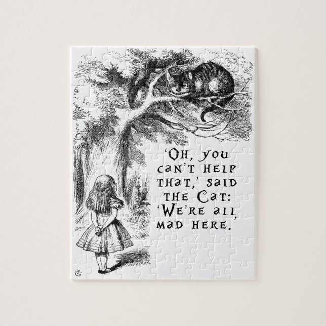 We're all mad here - Cheshire cat Jigsaw Puzzle (Vertical)