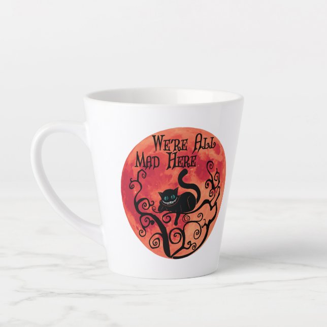 We're All Mad Here - Cheshire Cat Latte Mug (Left)