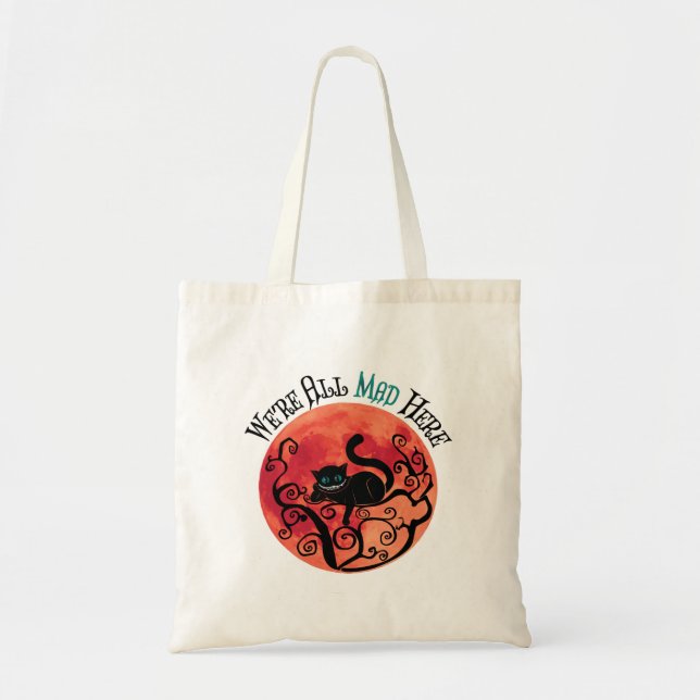 We're All Mad Here - Cheshire Cat Tote Bag (Front)