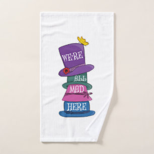 We're All Mad Here Mad Hatter Alice in Wonderland Hand Towel