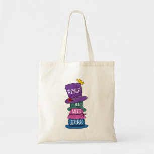 We're All Mad Here Mad Hatter Alice in Wonderland Tote Bag