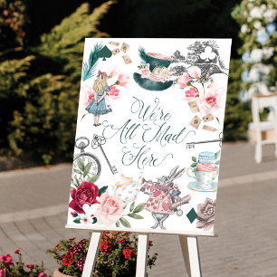 We're All Made Here   Alice In Wonderland Collage Poster