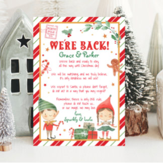 We're Back Letter from Your Christmas Elf Invitation