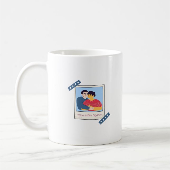 Were Better Together Graphic Minimal Design  Coffee Mug (Left)