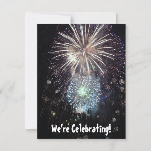 We're Celebrating with Fireworks Custom Invitation
