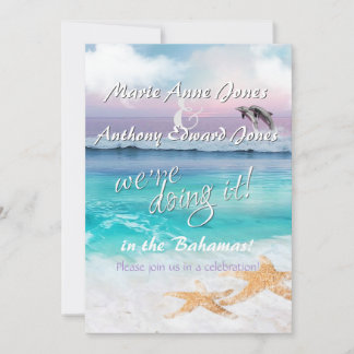 We're Doing It  - BEAUTIFUL TROPICAL OCEAN SUNRISE Invitation