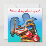 We're Doing it inVegas Wedding Invitation<br><div class="desc">This fun "We're doing it in Vegas - Romantic Couple silhouette" invite is perfect for Las Vegas weddings & casino-themed events.  For questions or requests,  email: glamprettyweddings.com/contact.  Design by Cheryl Daniels © 2014.  Matching products available.</div>