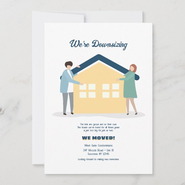 We're Downsizing Moving Announcement (Front)