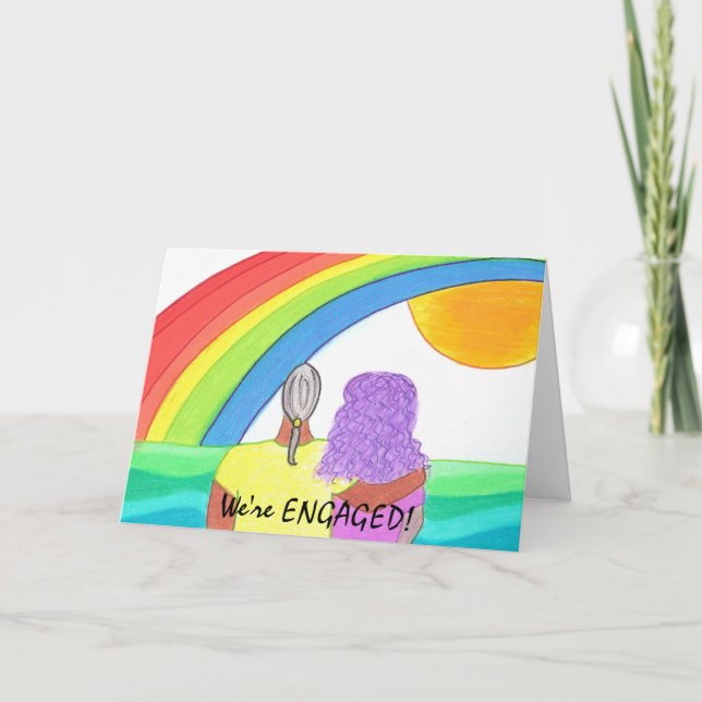 We're ENGAGED! Announcement (Front)