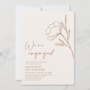 We're Engaged Boho Botanical Engagement Party Invitation