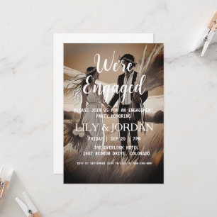 we're engaged boho engagement party invitations