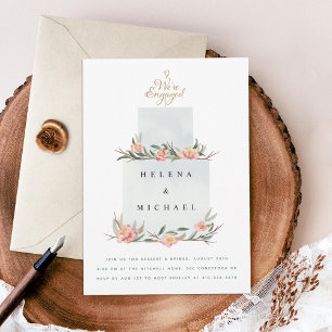 We're Engaged Cake Engagement Party Invitation