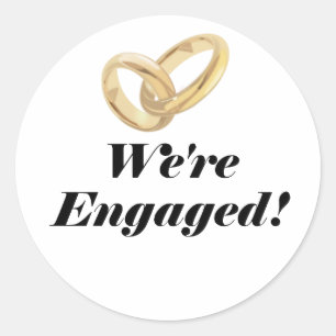 Were Engaged Classic Round Sticker