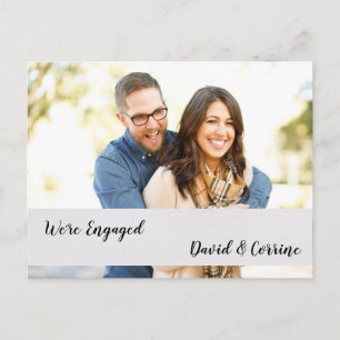 We're Engaged Couples Engagement Announcement Postcard