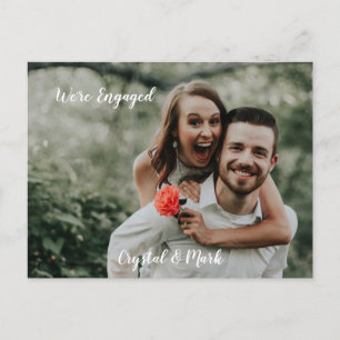 We're Engaged Couples Engagement Announcement Postcard