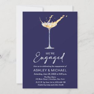 We're Engaged Elegant Champagne Engagement Party Invitation