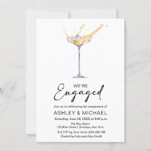 We're Engaged Elegant Champagne Engagement Party Invitation