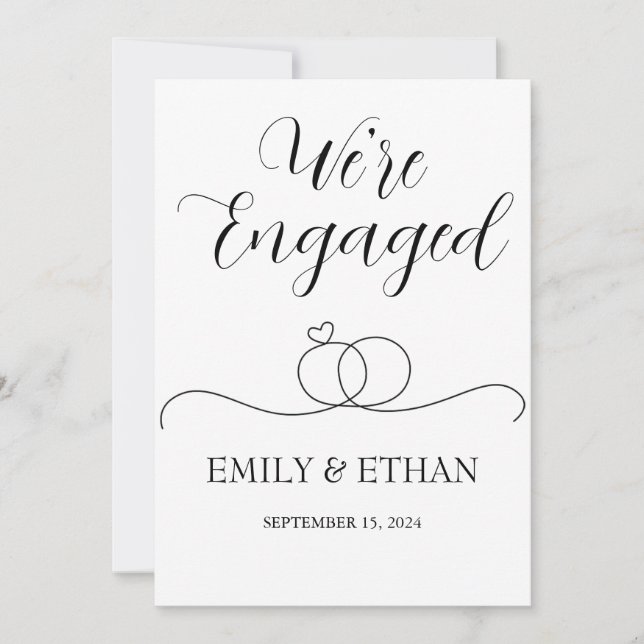 We're engaged engagement announcement cards (Front)