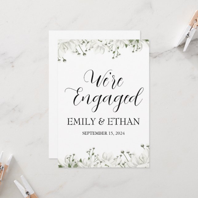 We're engaged engagement announcement cards (Front/Back In Situ)