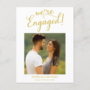 We're Engaged Engagement Announcement Photo Postcard