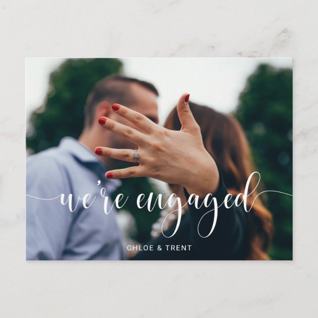 We're Engaged Engagement Announcement Postcard (Front)