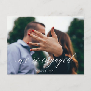 We're Engaged Engagement Announcement Postcard