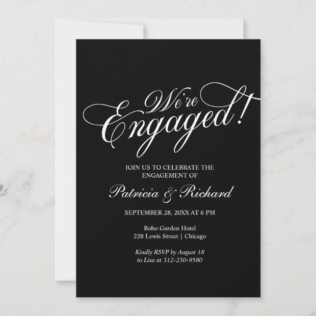 We're Engaged Engagement Party Invitation (Front)