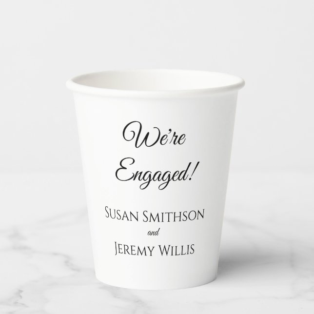 We're Engaged Engagement Party Paper Cups (Front)