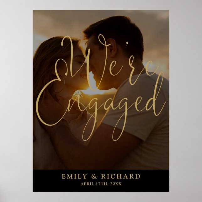 We're Engaged Engagement Party Photo Welcome Sign (Front)