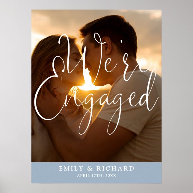 We're Engaged Engagement Party Photo Welcome Sign (Front)